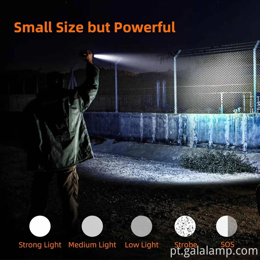 Mini lanterna, liga de alumínio S3-A, lanterna de iluminação externa com zoom variável